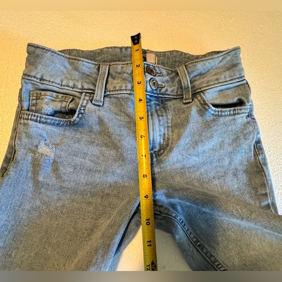 SO Blue Flare Wide Leg Jeans with Distressed Knee - Picture 8 of 11